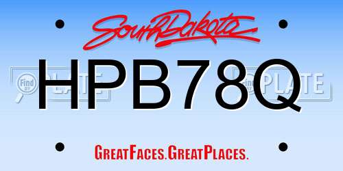HPB78Q South Dakota License Plate