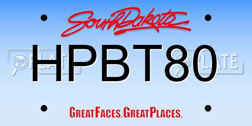 HPBT80 South Dakota License Plate