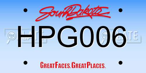 HPG006 South Dakota License Plate