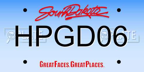 HPGD06 South Dakota License Plate