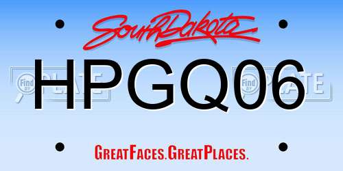 HPGQ06 South Dakota License Plate