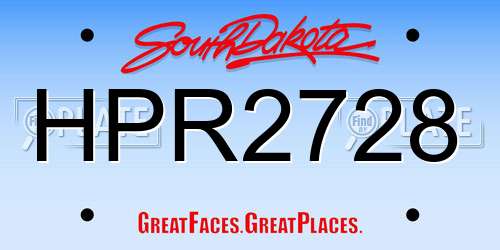 HPR2728 South Dakota License Plate