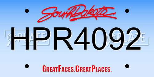 HPR4092 South Dakota License Plate