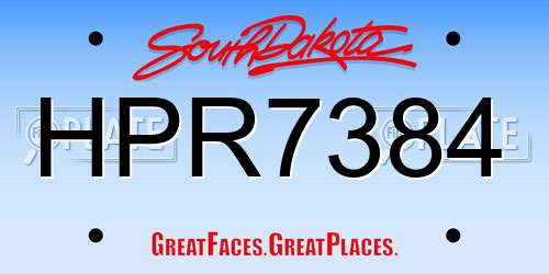 HPR7384 South Dakota License Plate