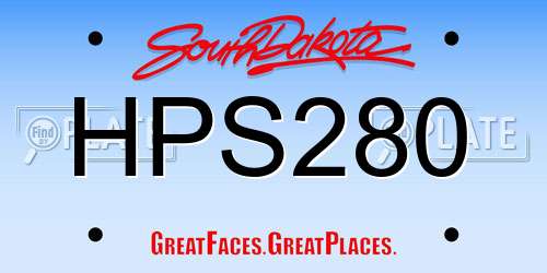 HPS280 South Dakota License Plate