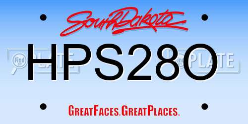 HPS28O South Dakota License Plate