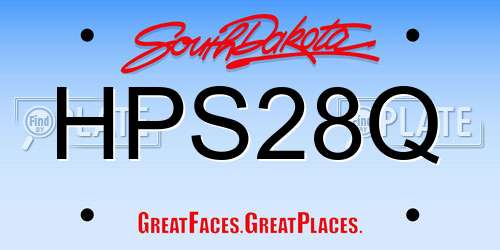HPS28Q South Dakota License Plate