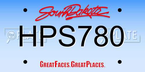 HPS780 South Dakota License Plate