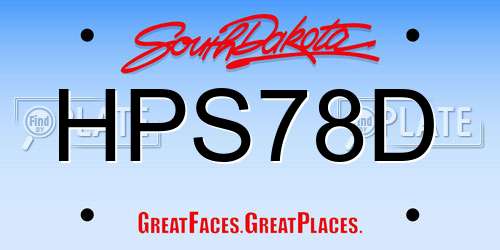 HPS78D South Dakota License Plate