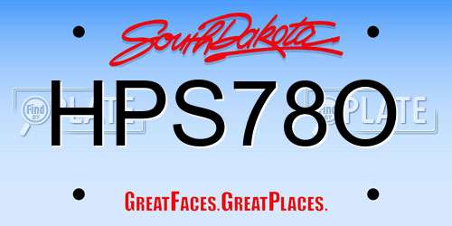 HPS78O South Dakota License Plate