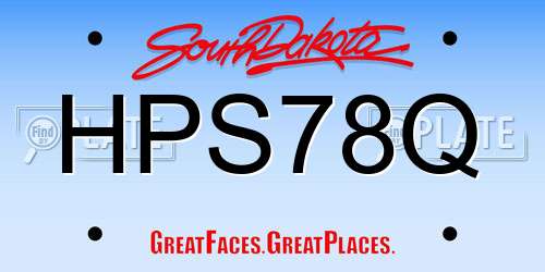 HPS78Q South Dakota License Plate