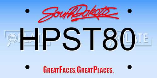 HPST80 South Dakota License Plate