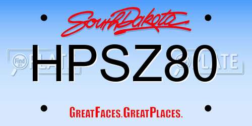 HPSZ80 South Dakota License Plate