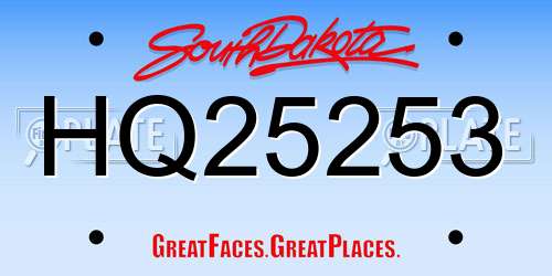 HQ25253 South Dakota License Plate