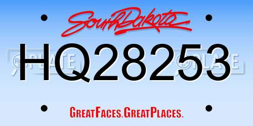 HQ28253 South Dakota License Plate