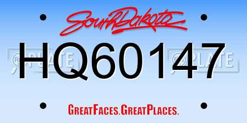HQ60147 South Dakota License Plate