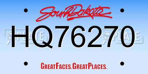 HQ76270 South Dakota License Plate
