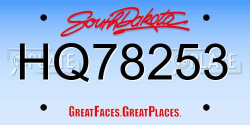 HQ78253 South Dakota License Plate
