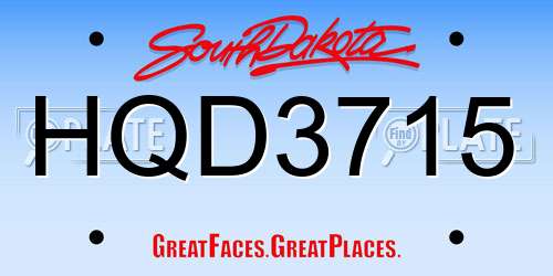 HQD3715 South Dakota License Plate