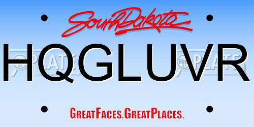 HQGLUVR South Dakota License Plate