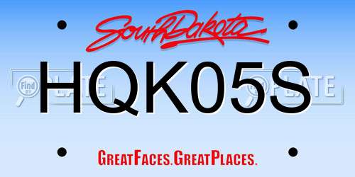 HQK05S South Dakota License Plate