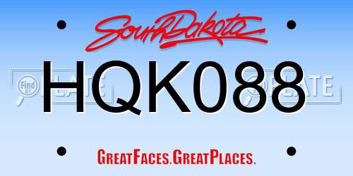 HQK088 South Dakota License Plate