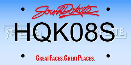 HQK08S South Dakota License Plate