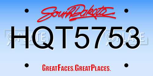 HQT5753 South Dakota License Plate