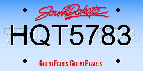 HQT5783 South Dakota License Plate