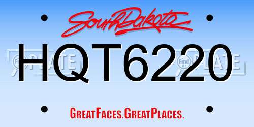 HQT6220 South Dakota License Plate