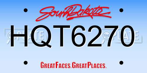 HQT6270 South Dakota License Plate