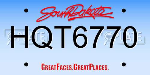 HQT6770 South Dakota License Plate