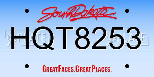 HQT8253 South Dakota License Plate