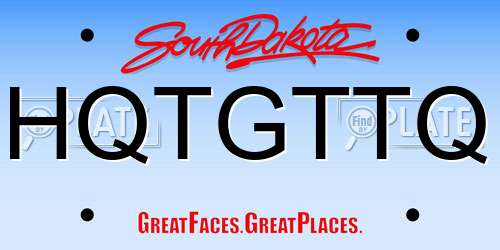 HQTGTTQ South Dakota License Plate