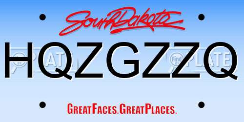 HQZGZZQ South Dakota License Plate