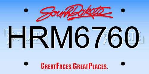 HRM6760 South Dakota License Plate