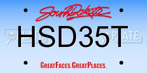 HSD35T South Dakota License Plate