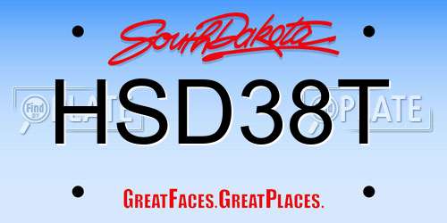 HSD38T South Dakota License Plate