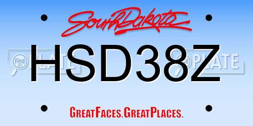 HSD38Z South Dakota License Plate