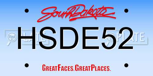 HSDE52 South Dakota License Plate