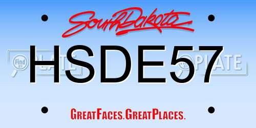 HSDE57 South Dakota License Plate