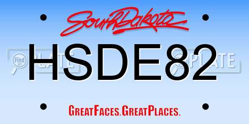 HSDE82 South Dakota License Plate