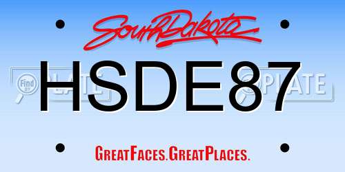 HSDE87 South Dakota License Plate