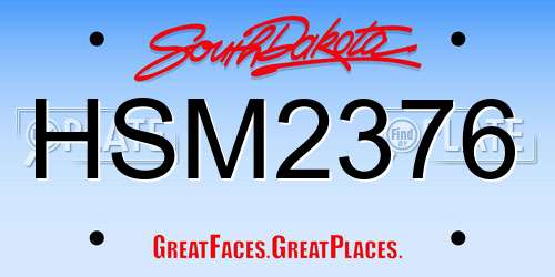 HSM2376 South Dakota License Plate