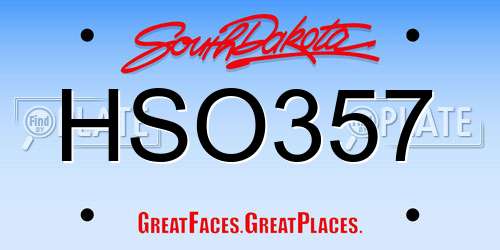 HSO357 South Dakota License Plate