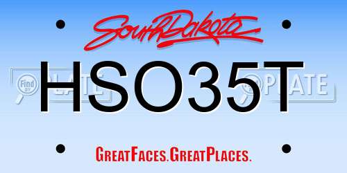 HSO35T South Dakota License Plate