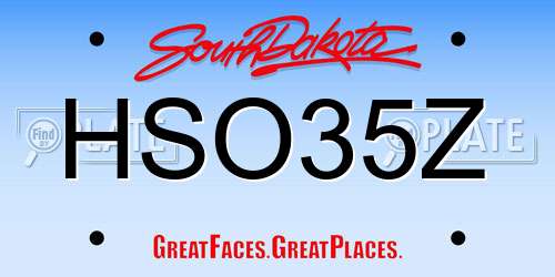 HSO35Z South Dakota License Plate