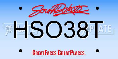 HSO38T South Dakota License Plate