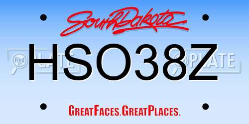 HSO38Z South Dakota License Plate