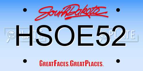 HSOE52 South Dakota License Plate